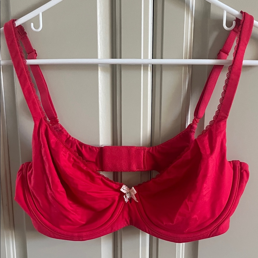 Victoria's Secret Vibrant Red Bra with Lace Detail